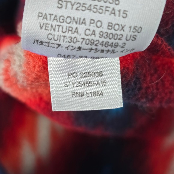 Patagonia Synchilla Snap-T Fleece Pullover Red Southwestern Tribal 25455 FA15 - Picture 8 of 9